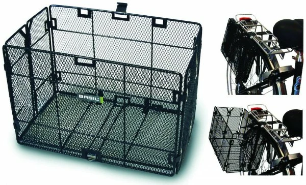 BASIL Korb Rad-Klapp Schwarz - Klappbar - Seitlich