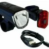 BIKE&CO MATRIX LED Akkuleuchten Set BLS 22 Schwarz